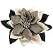 Merdia Jaw Hair Claw Clip for Women with Sharp leaves Flower Mix Color(Black,Beige and Coffee)