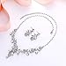 EVER FAITH Wedding Jewelry Set for Bride Bridesmaid Austrian Crystal Cluster Flower Leaf Party Necklace Earrings Sets Clear Silver-Tone