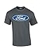 Trenz Shirt Company Ford Oval Logo Official Ford Motor Company Crest Car Enthusiast Tee Classic Retro Performance T-Shirt Charcoal - XXL