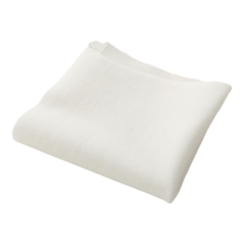 TinaKim Rib Knit Fabric for Collars, Cuffs Neckline Waistband Trim Material, Summer Thin T-Shirt Sewing (42 Milk White, 160x20cm)