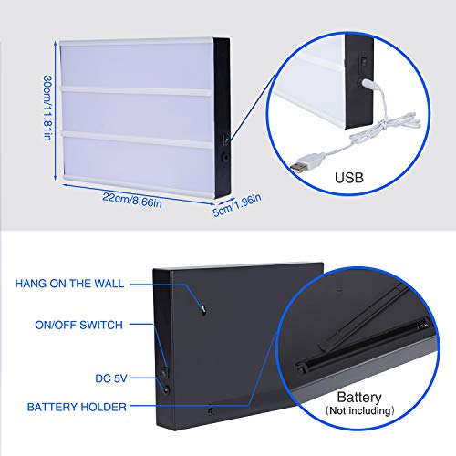 K Kwokker A4 Color Changing Cinema Light Box Sign with 210 Total Letters,Numbers & Emojis, Light up Your Life, USB Cable, and Remote Control for Decorative Party Sign