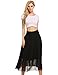 Zeagoo Women's Chiffon High Waist Pleated Long Maxi Skirts, Black, Small