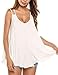 Zeagoo Women's Loose Casual Pleated Flowy Tank Top White Large