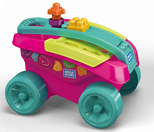 mega bloks pull along wagon pink