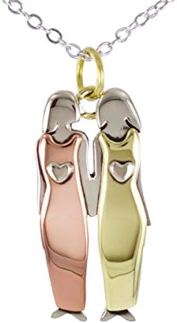 Two Sisters Necklace Twins Pendant 2 Best Friends Family 20 Inch Chain