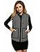 ANGVNS Women's Stand Collar Slim Fall Herringbone Quilted Vest with Zipper
