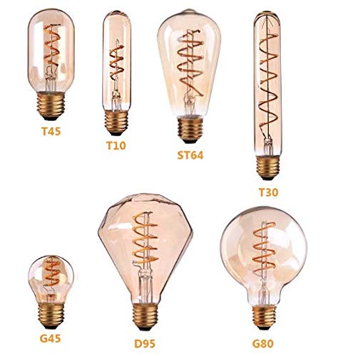 LED Vintage Edison Bulb D95 3W, Antique Vintage LED Decorative Light Bulb, E27 Base, Warm White 2200K, 220-240VAC, LED Light Bulb for Cafe, Bar, Indoor Party