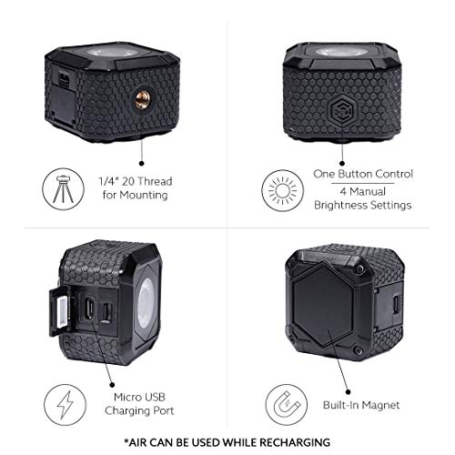 Lume Cube AIR Magnetic LED Light for Photo, Video, and Content Creation, Waterproof On-Camera LED for Sony, Canon, Nikon, Panasonic, Fuji, Smartphone, GoPro...
