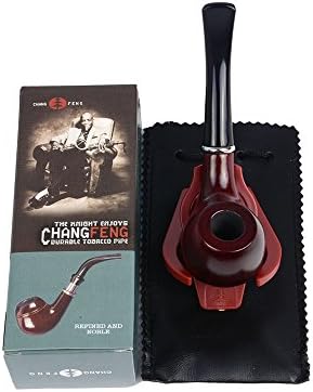 Saflyse Red-brown Small Smoking Solid wood Pipe With bag and pipe holder length 14CM