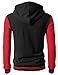 H2H Mens Slim Fit Hoodie Cotton Varsity Baseball Bomber Hooded BlackRed US M/Asia L (CMOJA099)