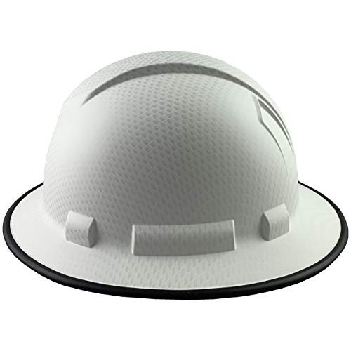 Pyramex Ridgeline Full Brim Patterned Hardhat with Protective Edge with 6 Point Suspension - Matte White Graphite Pattern