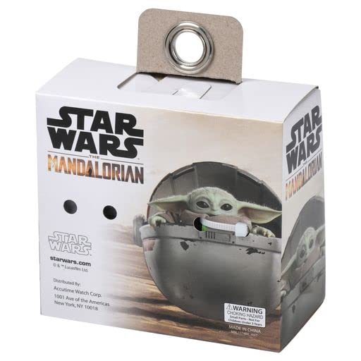 Lucasfilm Star Wars Baby Yoda Kids Digital Watch Set - LED Flashing Light, LCD Watch Display, with Keyshain Flashlight, Kids, Boys Watch, Plastic Strap in Balck (Model: MNL40014AZ)