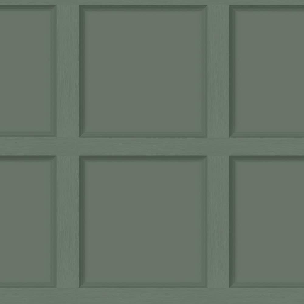 Holden Decor Modern Wood Panel 3D Effect Wallpaper Green 10m Roll