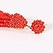 NLCAC Women's Beaded tassel earrings Long Fringe Drop Earrings Dangle Red