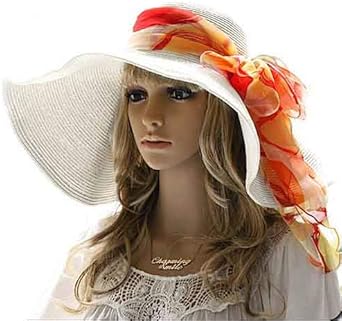 orange floppy sun hat