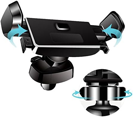 Car Phone Holder , Air Vent Auto Release Lock Car Phone Mount , for iPhone X 8 / 8 Plus / 7 / 6s Plus Samsung Galaxy S8 / S7 / S6 Edge / Note 8 / 7, Google, LG, Huawei, other Smartphones (Black)
