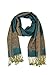 Paskmlna Border Pattern Double Layered Reversible Woven Pashmina Shawl Scarf Wrap Stole (#05teal)