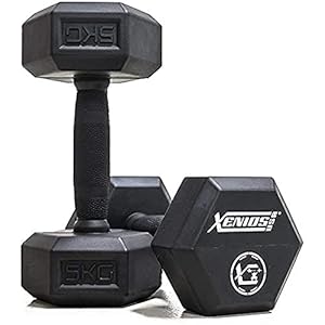 Xenios USA Hexagon rubberhalters 5 kg zwart, XSORBDB5