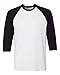 Hanes Unisex X-Temp Performance Baseball Tee, 42BA, M, White/Black