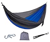 X-CHENG Camping Hammock - Lightweight Parachute Portable Hammocks for Hiking - Travel - Backpacking - Beach - Yard - Portable Lightweight Parachute Nylon Ropes And Special Compression Bag (blue)