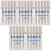 SCHMETZ Topstitch Sewing Machine Needles - Quilting & Topstitching Supplies, Size 90/14, 5-Needle Cards, Pack of 5