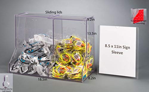 Combo Eyewear/EARPLUG Bulk Dispenser W/Sign (Break Resistant PETG) (Wall Mount)