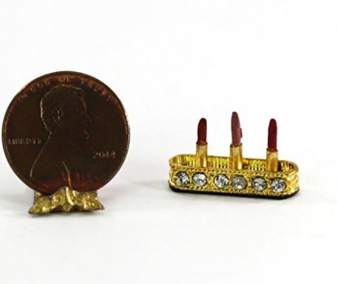 Taylor Jade Dollhouse Miniature Lipsticks on a Vanity Tray