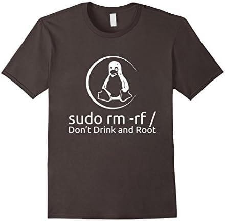 Men's Sudo rm Shirt Funny Linux System Administrator Tee Large Asphalt