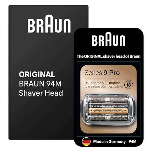 Braun 94M, Tête De Rasoir De Rechange, Originale, Pour Rasoirs Électriques, Argent, Compatible Avec Les Rasoirs Électriques Series 9 Pro Et Series 9