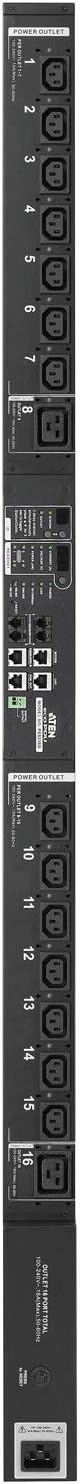 ATEN PE8216 | IP power strip | 16 port | 16 A measured value (single port measurement): current parameters, sensor port: temperature, humidity