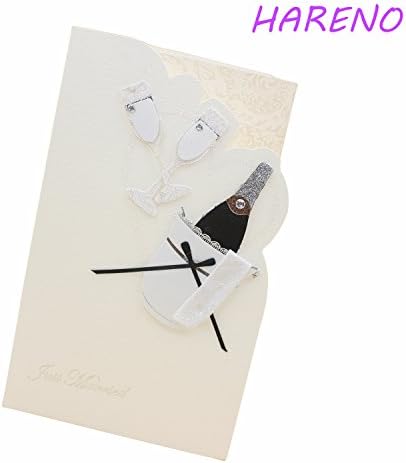 Wedding Invitations With Cute Goblet And Bottle Hand Making Light Champagne Wedding Color “Just Married” Wedding Card