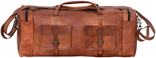 Leather Duffel Bag 32 inch Large Travel Bag Gym Sports Overnight Weekender Bag by Komal s Passion Leather (30 inch) 3 Leather Duffel Bag 32 inch Large Travel Bag Gym Sports Overnight Weekender Bag by Komal s Passion Leather (30 inch)