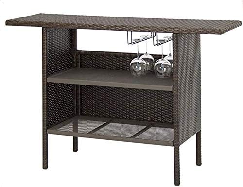Amazon Com Bar Height Patio Table Furniture Outdoor Wicker Large