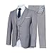 WULFUL Men's Suit Slim Fit 3 Piece Suit Blazer Two Button Tuxedo Business Wedding Party Jackets Vest&Trousers(Light Grey,S)