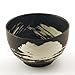 Japanese Stoneware Bowls with Chopsticks Gift Set, Brush Black and White