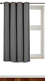 Blackout Room Darkening Curtains Window Panel Drapes - Grey Color 1 Panel- 52 inch wide by 63 inch long each panel 8 Grommets Rings per panel, 1 Tie Back included - by Utopia Bedding