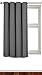 Blackout Room Darkening Curtains Window Panel Drapes - Grey Color 1 Panel- 52 inch wide by 63 inch long each panel 8 Grommets Rings per panel, 1 Tie Back included - by Utopia Bedding