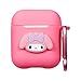 Logee Pink Melody Case for Apple Airpods Charging Case,Cute Silicone 3D Cartoon Airpod Cover,Soft Protective Accessories Kits Skin with Carabiner,Character Cases for Kids Teens Girls Guys (Airpods)