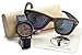 Viable Harvest Men’s Wood Walnut Watch with Matching Real Wooden Wayfarer Sunglasses and Gift Box