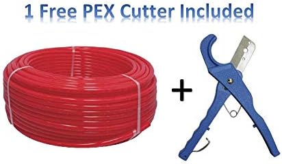 PEX Tubing PEX for Flow 3/4 inch by 100 feet Oxygen Barrier, Red with Free PEX Cutter