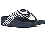 FitFlop Women's Surfa Flip Flop, Supernavy/White, 6 M US