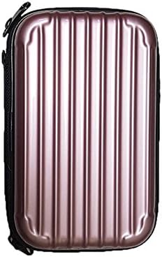 Luggage Style Pouch Cell Phone Pouch Cosmetic Pouch Bag Makeup Case Toiletry Bag Hard Case Travel Case (B-Metal Pink)