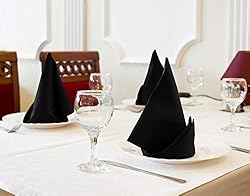 Utopia Kitchen Black Cloth Napkins [12 Pack, 20x20