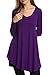 Hotouch Womens Long Sleeve Blouse Shirts Solid Casual Blouses Shirt (Eggplant L)