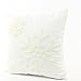 Hupplle Canvas Cotton Embroidery Throw Covers Christmas Snow Square Throw Pillow Covers White by Beauty House