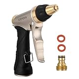 Crenova Hose Nozzle, Spray Nozzle High Pressure Water Gun with Easy Flow Control Setting and Ergonomic Trigger for Plant Watering, Deck or Sidewalk Cleaning