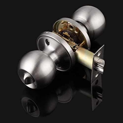 Probrico 10-Pack Round Privacy Door Knobs – Keyless Bedroom/Bathroom Lock, Thumb Turn Inside, Black Matte, Adjustable Latch