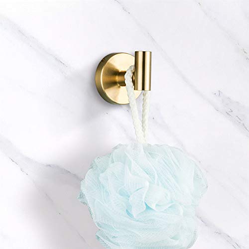 GAPPO 3-Pieces Bathroom Hardware Accessories Sets Brushed Gold SUS304 Stainless Steel Wall Mounted Towel Bar Robe Holder Hook Toilet Paper Holder