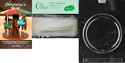 Cybrtrayd 'Pizza Kids' Chocolate Candy Mold with Chocolatier's Bundle of 25 Cello Bags, 25 Silver Twist Ties and Chocolate Molding Instructions