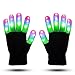 ZOETOUCH LED Gloves Finger Lights Glowing Rave Gloves Flashing Gloves 6 Modes for Halloween Costume Christmas Dance Dubstep Party Birthday